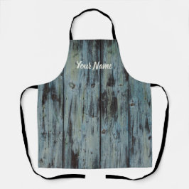 Türkisfarbenes Holzdesign Vintages Shabby Chic Ges Schürze