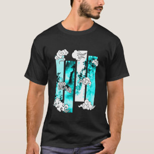 Türkisfarbenes Japanisches Klippen-Szene Türkisfar T-Shirt