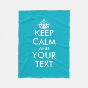 Türkisfarbenes Keep Calm und deine Text-Fleece-Dec Fleecedecke