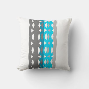 türkisfarbenes Kissen im Stil der Mitte des Jahrhu