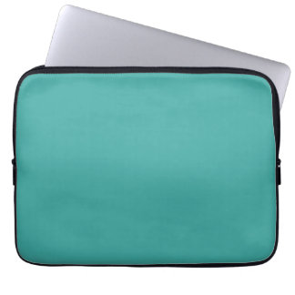 Türkisfarbenes Laptop-Etui mit schwarzer Trimmlist Laptopschutzhülle