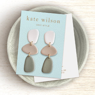 Türkisfarbenes Leder (Bild) Earring Display Card