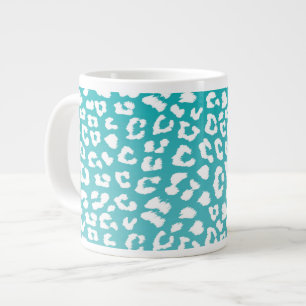 Türkisfarbenes Leopard-Druckmuster Jumbo-Tasse
