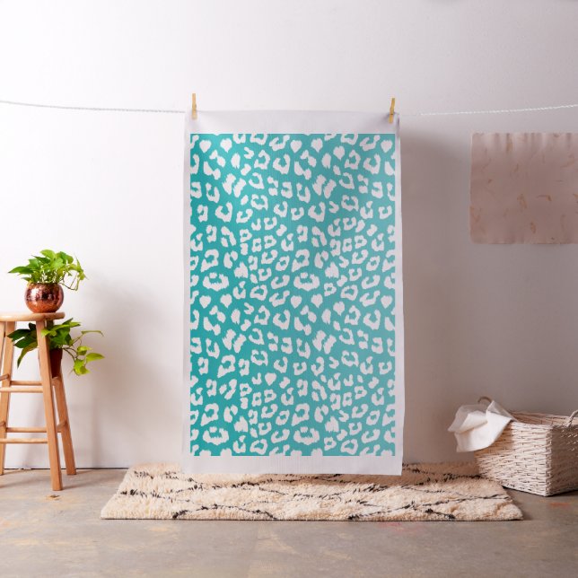 Türkisfarbenes Leopard-Druckmuster Stoff (Beispiel)