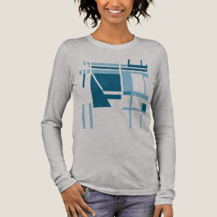 Türkisfarbenes Licht Blau MCM Stil Geometrie Abstr Tri-Blend Shirt