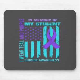 Türkisfarbenes Lila Band Selbstmordbewusstseinsfla Mousepad