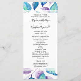 Türkisfarbenes Lila Wasserfarbenleder Hochzeitsfei Programm