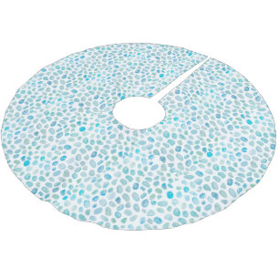 Türkisfarbenes Meerglas Küstenpfeifel Polyester Weihnachtsbaumdecke