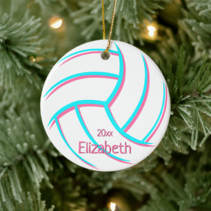 türkisfarbenes Minimalrosa, gürtelhaltiger Volleyb Keramik Ornament