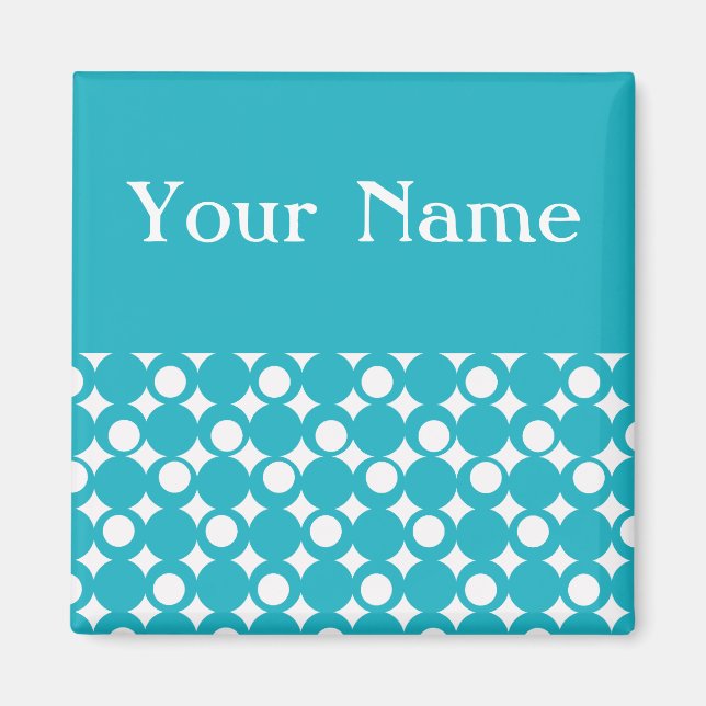 Türkisfarbenes Mod Ball Design @ Emporio Moffa Magnet (Vorne)