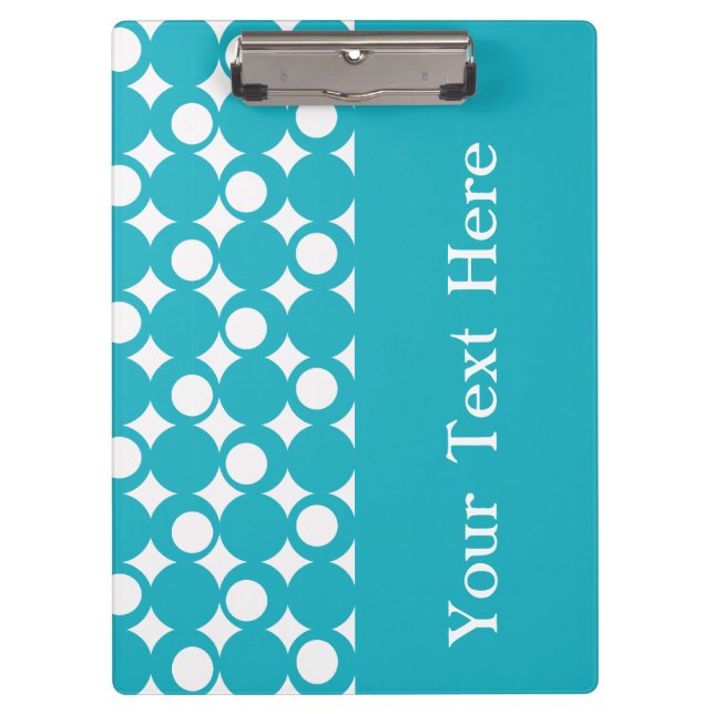 Türkisfarbenes Mod-Ball-Design mit benutzerdefinie Klemmbrett (Vorderseite)