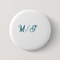 Türkisfarbenes Monogramm Hochzeitspaar Name einfac