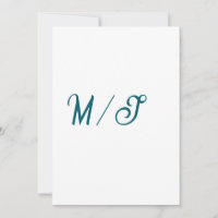 Türkisfarbenes Monogramm Hochzeitspaar Name einfac