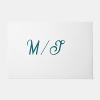 Türkisfarbenes Monogramm Hochzeitspaar Name einfac