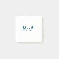 Türkisfarbenes Monogramm-Hochzeitspaar-Name einfac