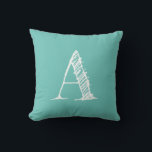 Türkisfarbenes Monogramm-Throw-Kissen Kissen<br><div class="desc">Geben Sie Ihren ersten und fügen Sie in den Warenkorb!</div>
