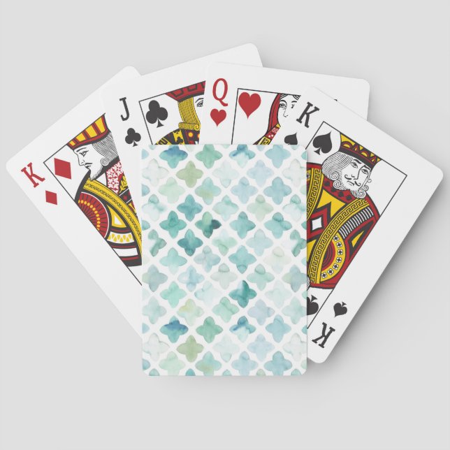 Türkisfarbenes Muster Spielkarten (Rückseite)