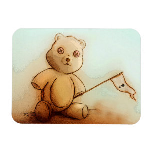 Türkisfarbenes & Orangefarbenes Kinder-Teddybär-Fo Magnet