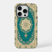 Türkisfarbenes Perser-Teppich-Handyhülle Medaillon