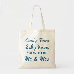 Türkisfarbenes Sandy Toes Salty Kisses Budget-Tote Tragetasche