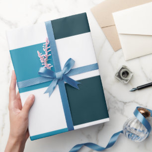 Türkisfarbenes Schachbrettmuster Geschenkpapier