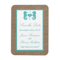 Türkisfarbenes Seepferd Burlap Beach Wedding Colle