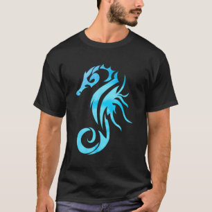 Türkisfarbenes Seepferd Ocean Design T-Shirt