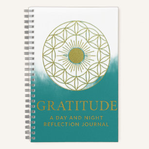 Türkisfarbenes Spiraltagebuch für spirituelle Dank Notizbuch