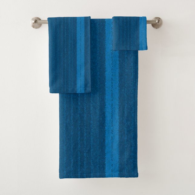 Türkisfarbenes Strip-Badehandtuch-Set Badhandtuch Set (Insitu)