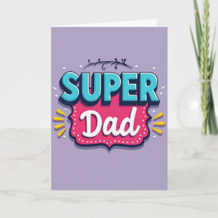 Türkisfarbenes Super-Papa-Grußkartentext Karte