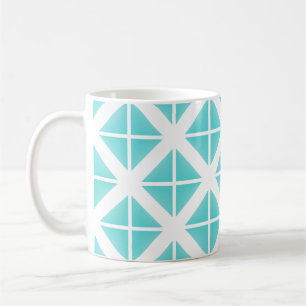 Türkisfarbenes Triangle-Muster Tasse