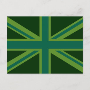 Türkisfarbenes UK-Union-Jack-Dekor Postkarte