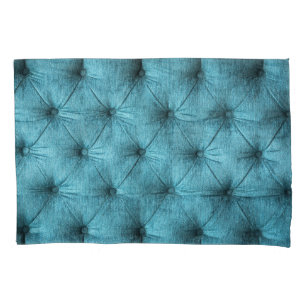 Türkisfarbenes Velvet Sofa Nah Kissenbezug