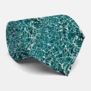 Türkisfarbenes Wasser-Caustics-Muster-Halstuch Krawatte