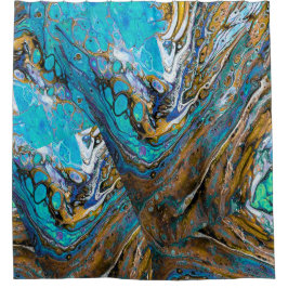 Türkisfarbenes Wasser und abstrakte Kunst Duschvorhang