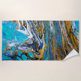 Türkisfarbenes Wasser und abstrakte Kunst Strandtuch