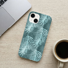Türkisfarbenes Wasserfarben-Tropenblatt Case-Mate iPhone 14 Hülle