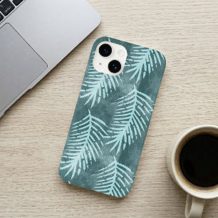 Türkisfarbenes Wasserfarben-Tropenblatt Case-Mate iPhone 14 Hülle