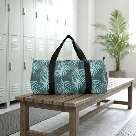 Türkisfarbenes Wasserfarben-Tropenblatt Duffle Bag