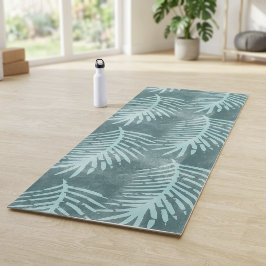 Türkisfarbenes Wasserfarben-Tropisches-Botanisches Yogamatte