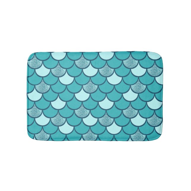 Türkisfarbenmuster mit Glitzer Badematte (Vorderseite)