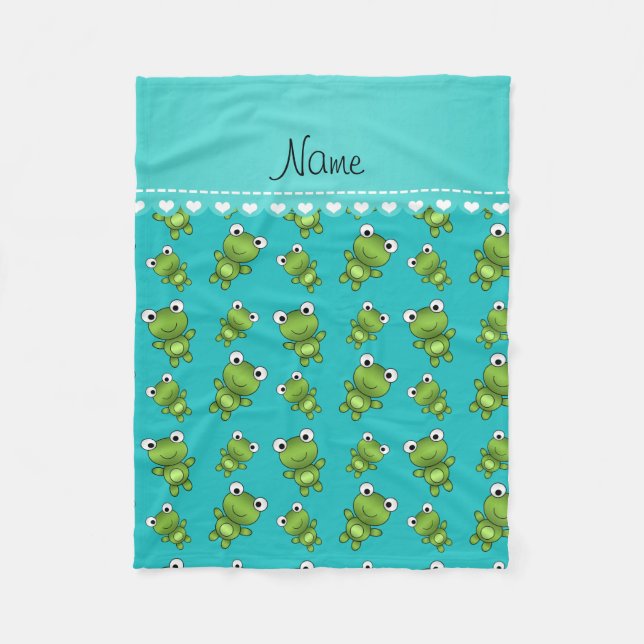 Türkisfrosch, personalisiert fleecedecke (Vorderseite)