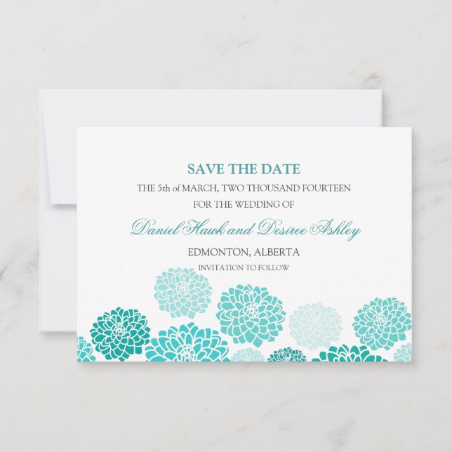 Türkisgarten Hochzeit SAVE THE DATE (Vorderseite)
