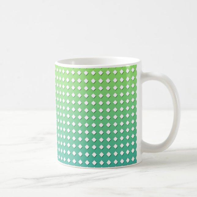 Türkisgelbe geometrische Muster Diamanten Kaffeetasse (Rechts)