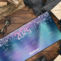 Türkisglanz-Monogramm 2025 Kalender