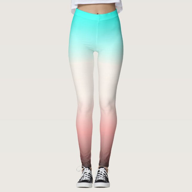 Türkisgrau Ombre Leggings (Vorderseite)