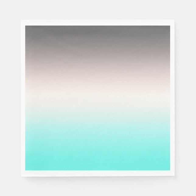 Türkisgrau Ombre Serviette (Vorderseite)