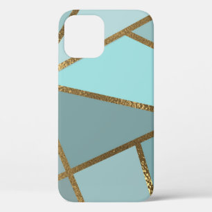 Türkisgrün Blau und Bronze Geometrie Case-Mate iPhone Hülle