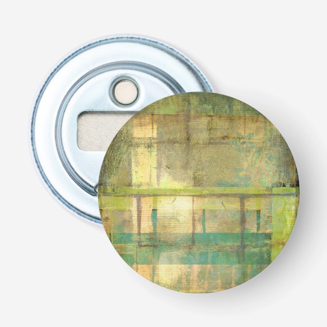 Türkisgrün und Abstrakt gestrichen Flaschenöffner (Vorderseite)