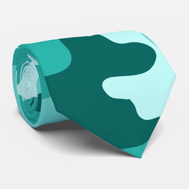 Türkisgrüne Camouflage Neck Tie Krawatte (Gerollt)